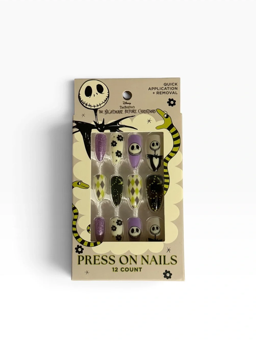 Disney Nightmare Before Christmas Press On Nails 4 Pack Jack Sally Oogie Zero